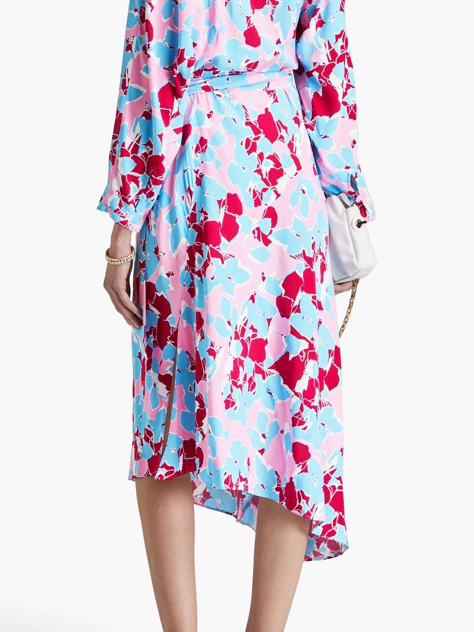 eloise wrap-effect printed crepe midi dress