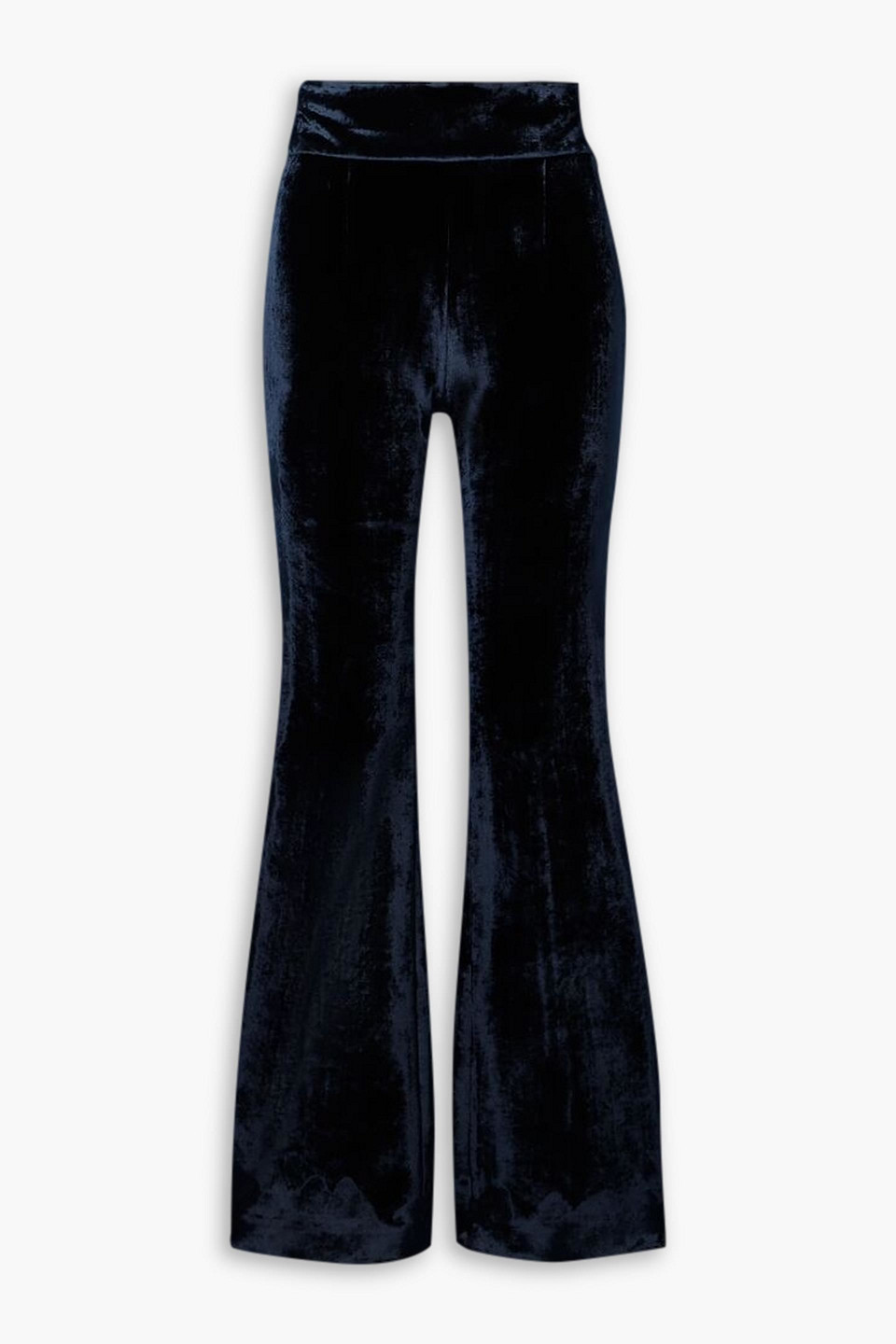 Galvan Velvet Flared Pants In Marineblau
