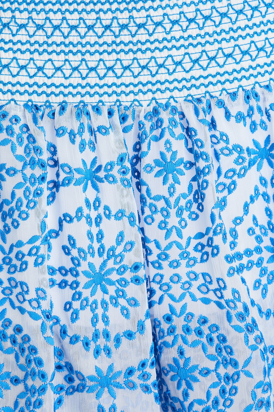 Alice And Olivia Bethie Embroidered Georgette Mini Skirt In Blue