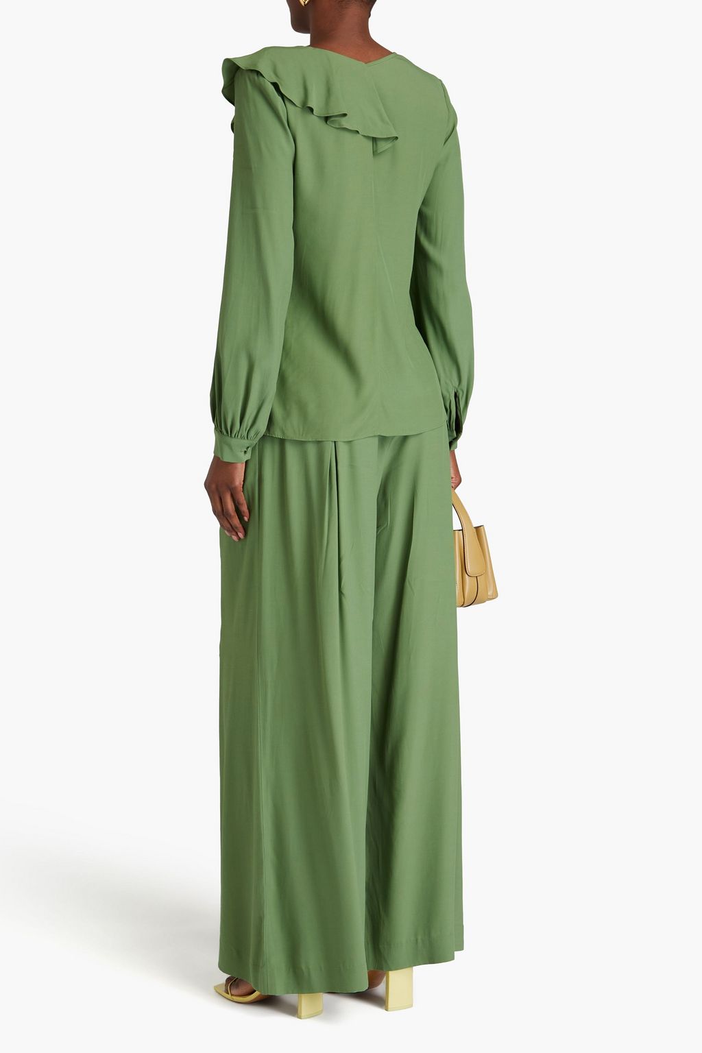 DIANE VON FURSTENBERG Aggie ruffled crepe de chine top