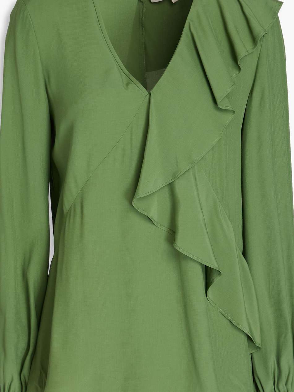 aggie ruffled crepe de chine top