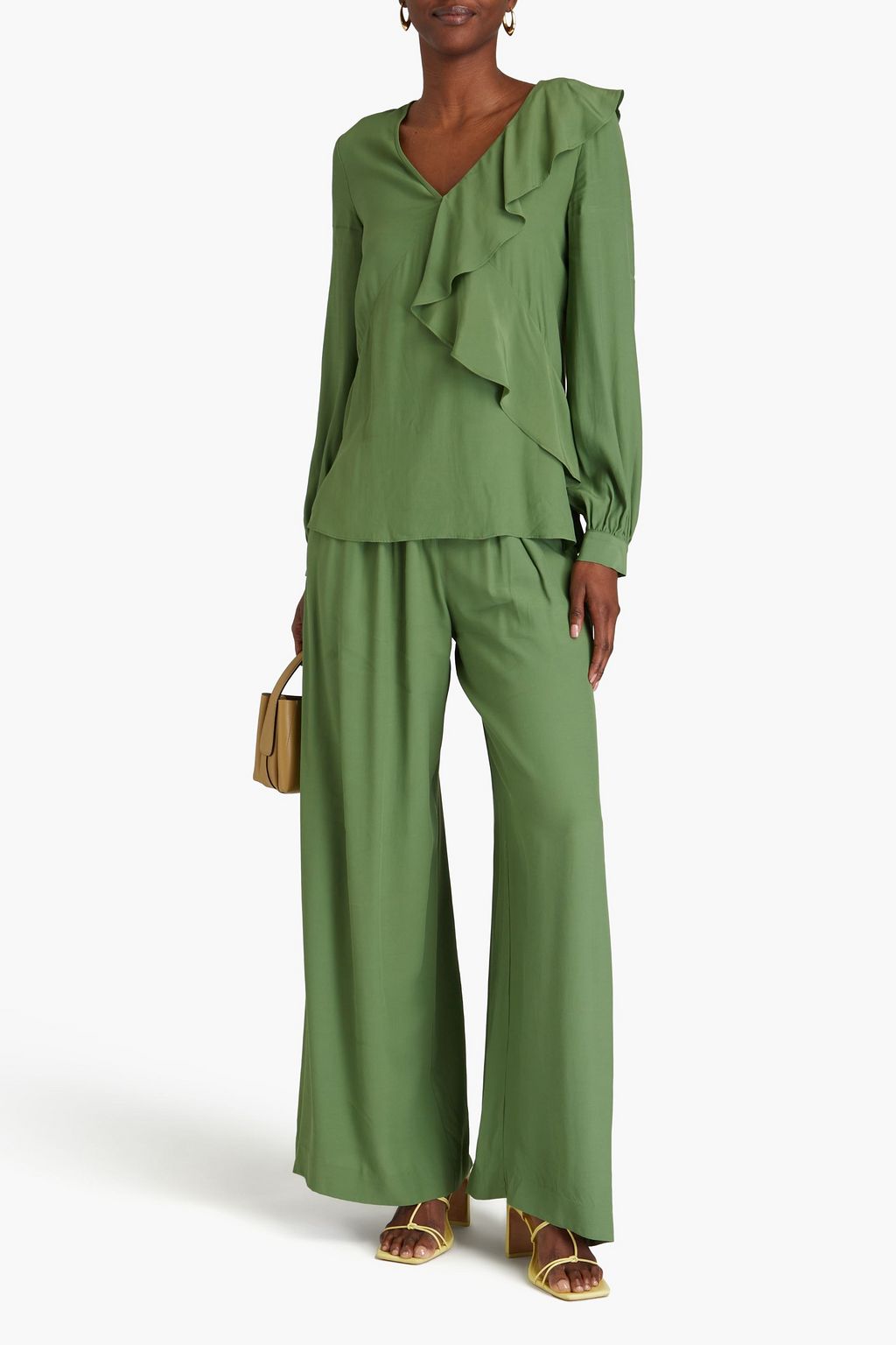DIANE VON FURSTENBERG Aggie ruffled crepe de chine top