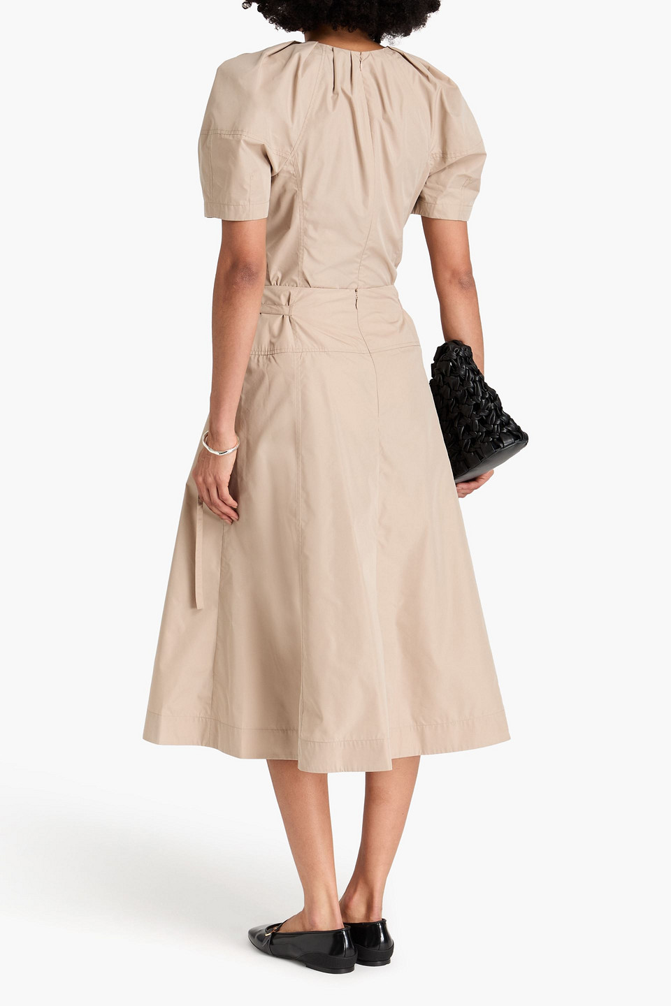 3.1 Phillip Lim Bloom Ruched Cotton-blend Poplin Top In Beige