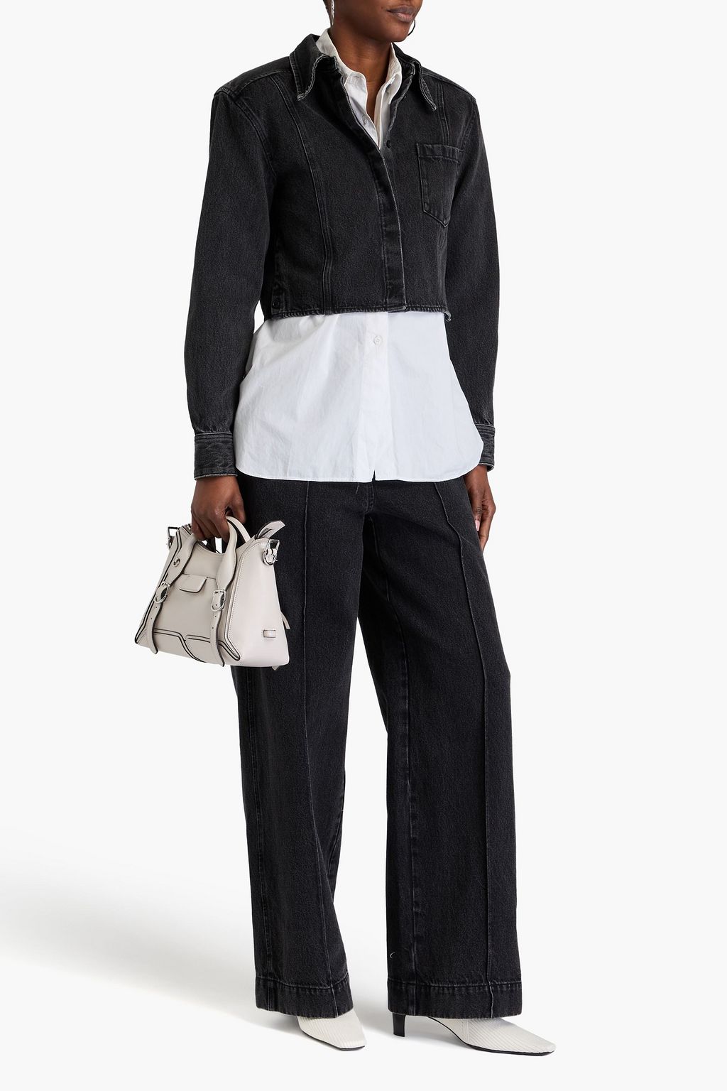3.1 PHILLIP LIM جاكيت قصير مصنوع من الدنيم