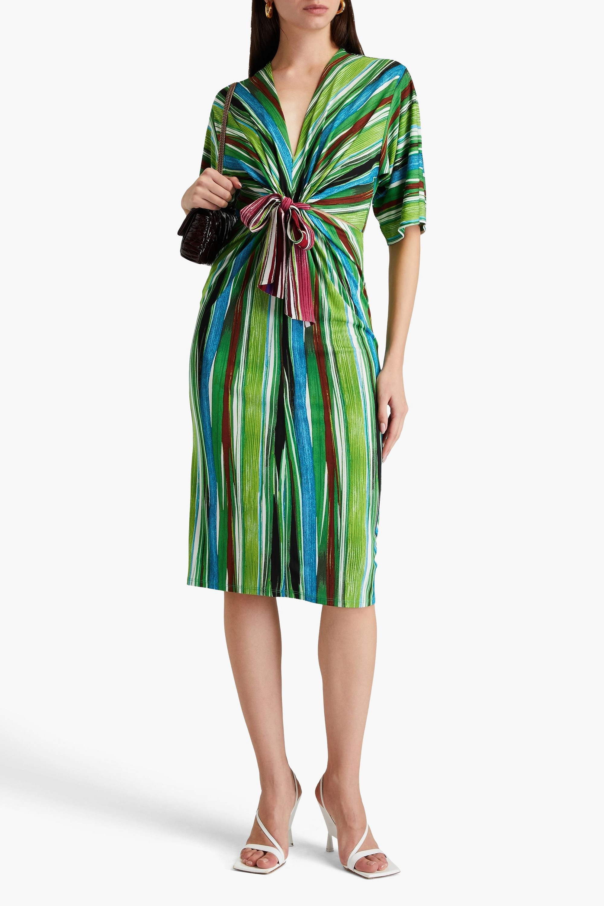 Diane von Furstenberg Liza striped jersey midi dress