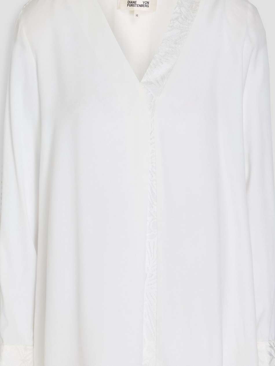 linsette lace-trimmed crepe de chine top