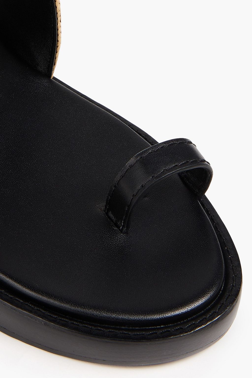 3.1 PHILLIP LIM صندل Naya من الجلد بحواف من نسيج الرافيا