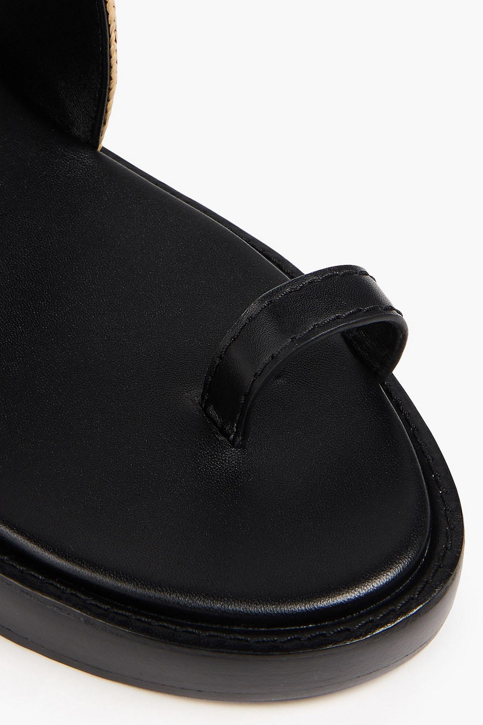 3.1 Phillip Lim Naya Raffia Leather Ankle-strap Sandals In Black