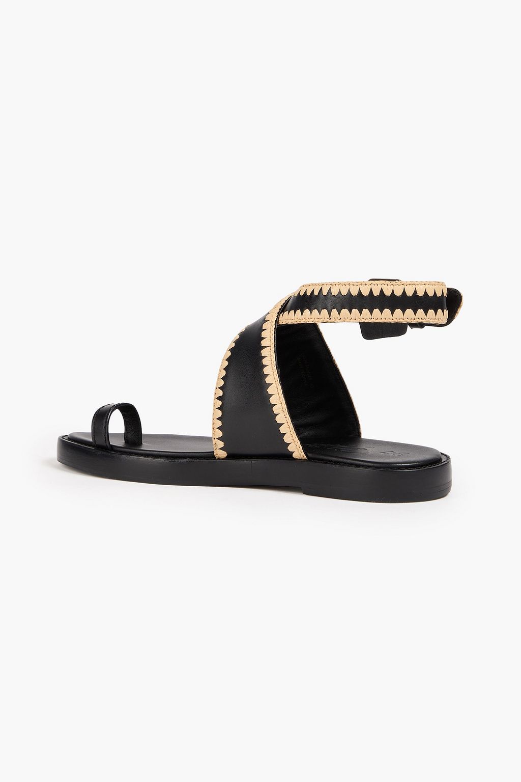 3.1 PHILLIP LIM صندل Naya من الجلد بحواف من نسيج الرافيا