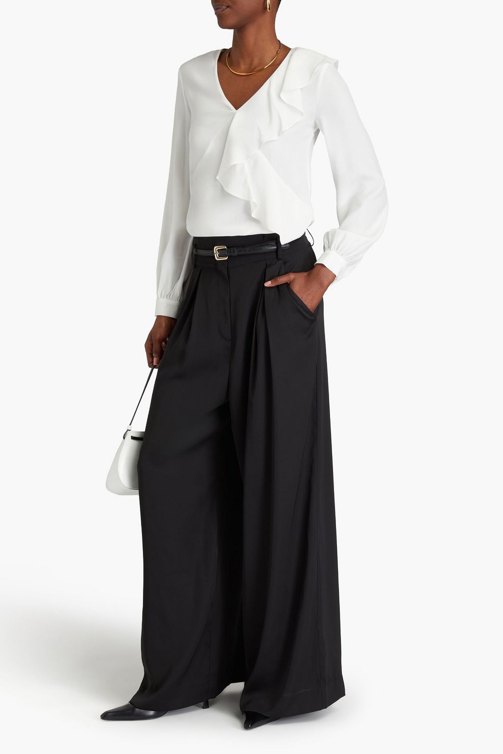 DIANE VON FURSTENBERG Aggie ruffled crepe de chine top