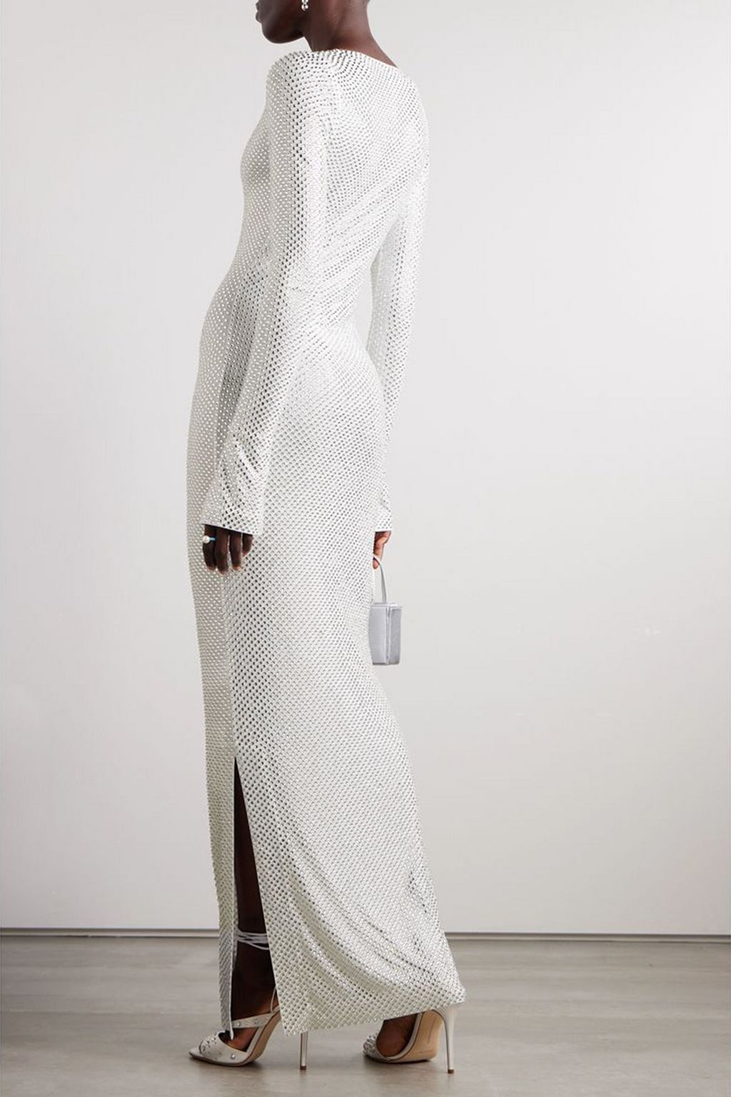 16ARLINGTON Solaria crystal-embellished mesh maxi dress