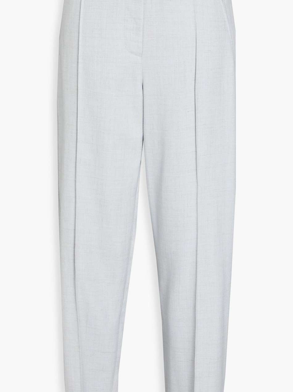 belted woven tapered pants
