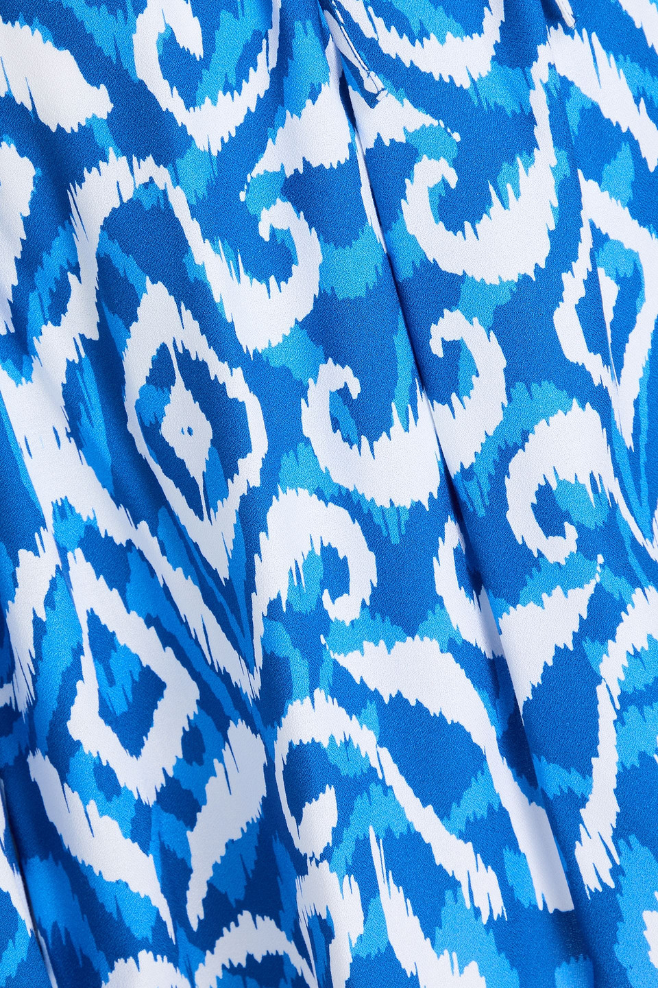 Alice And Olivia Devina Off-the-shoulder Printed Crepe Top In Blue