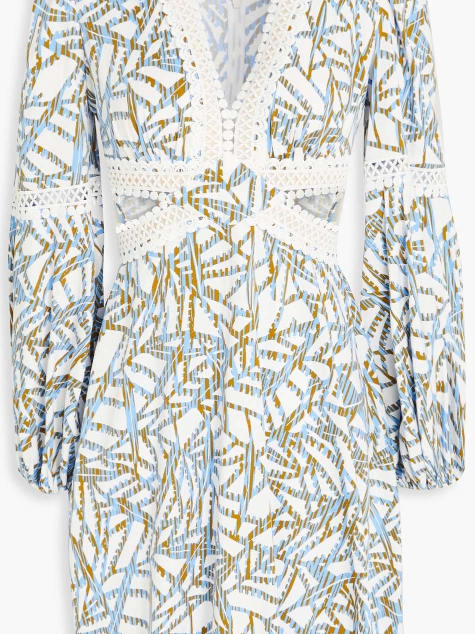kimmie cutout printed twill mini dress