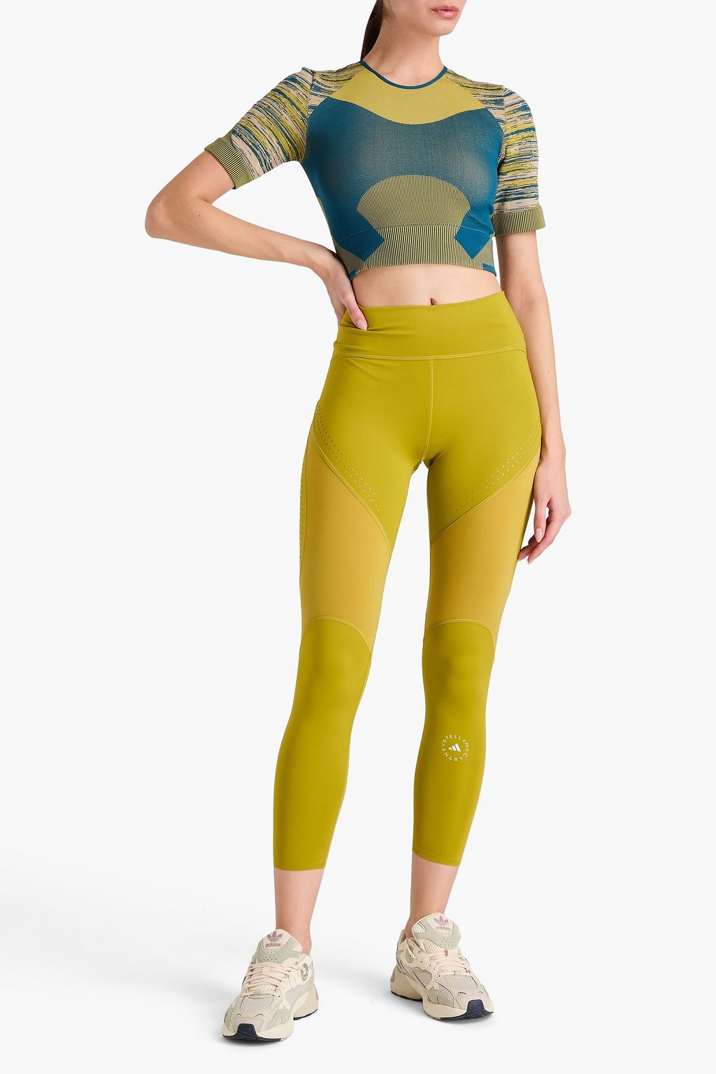 ADIDAS BY STELLA MCCARTNEY بلوزة قصيرة بحبكة الجاكار