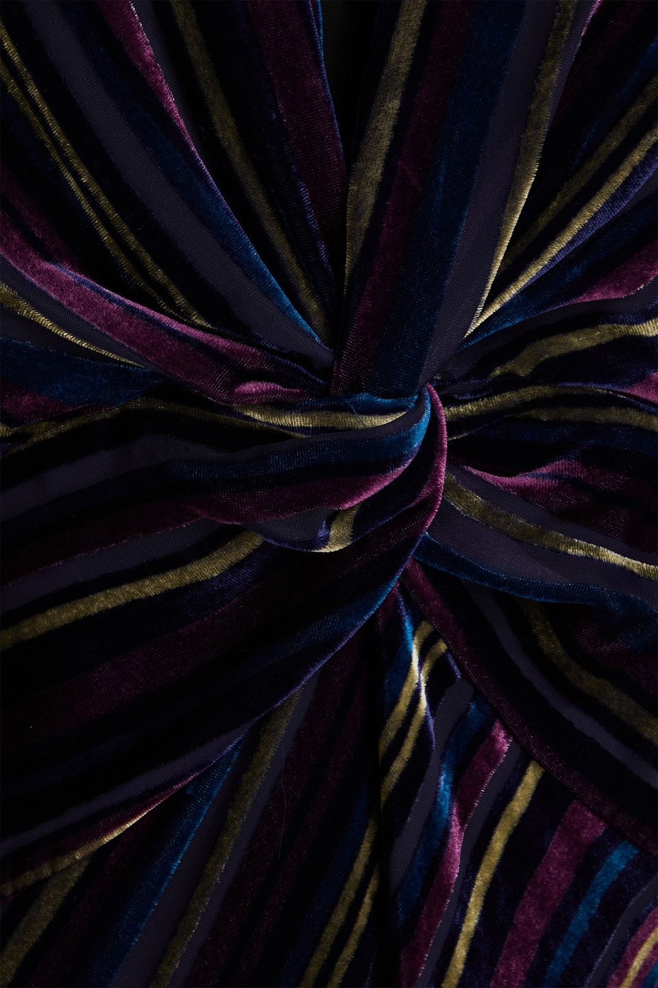 DIANE VON FURSTENBERG SUDHA TWISTED STRIPED DEVORÉ-VELVET MAXI DRESS