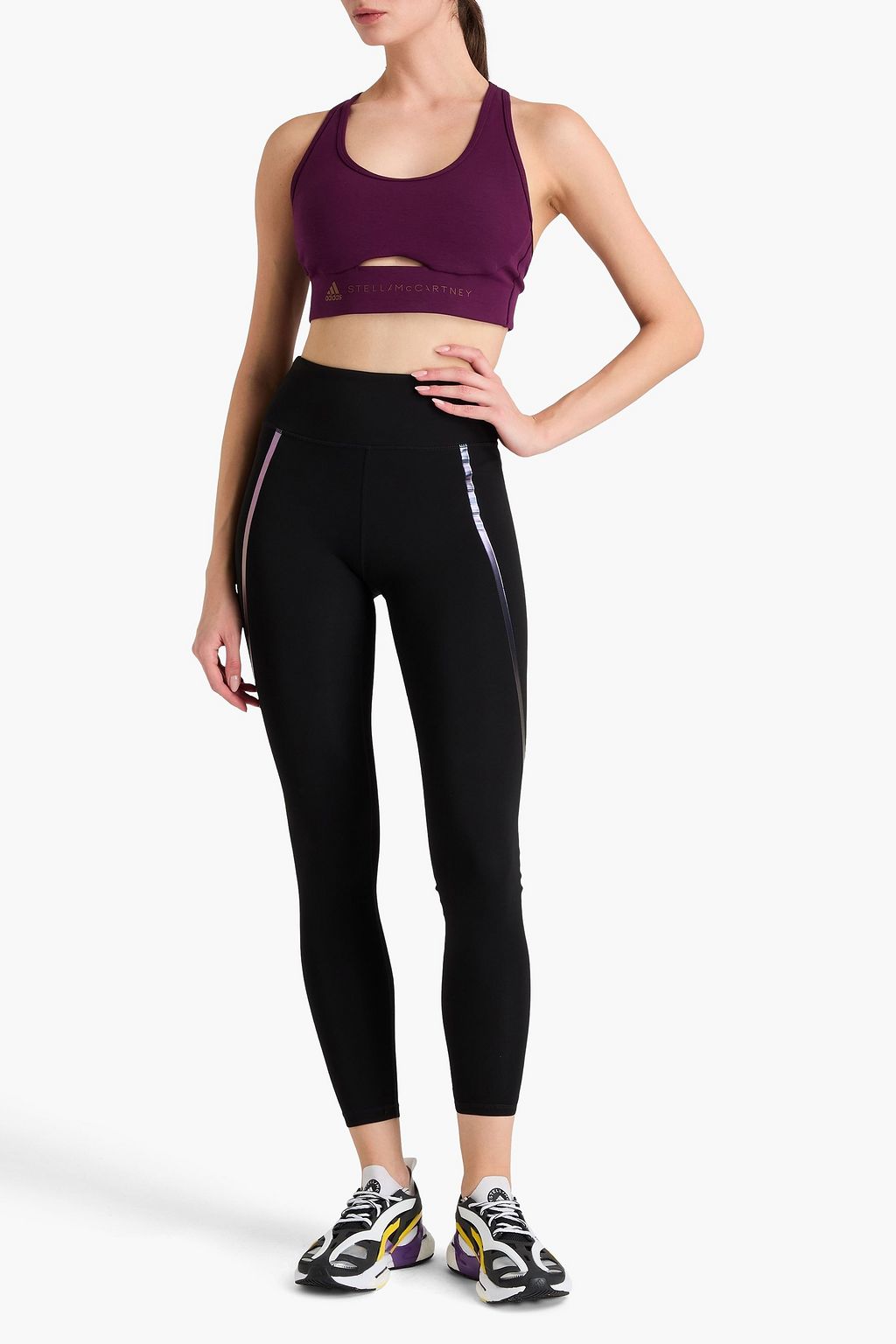 ADIDAS BY STELLA MCCARTNEY حمالة صدر رياضية من نسيج مطاط بفتحات