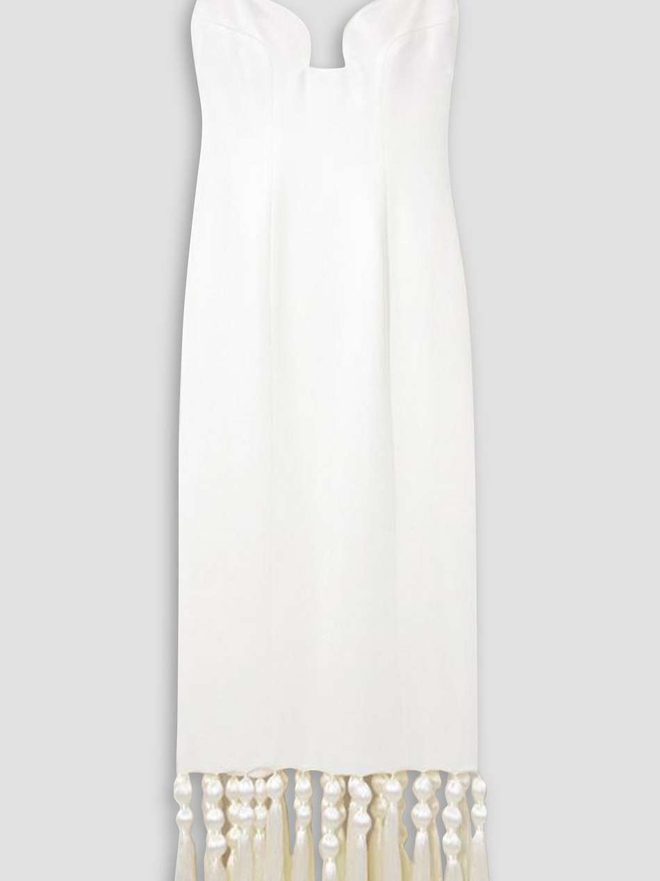 belize tasseled stretch-knit gown