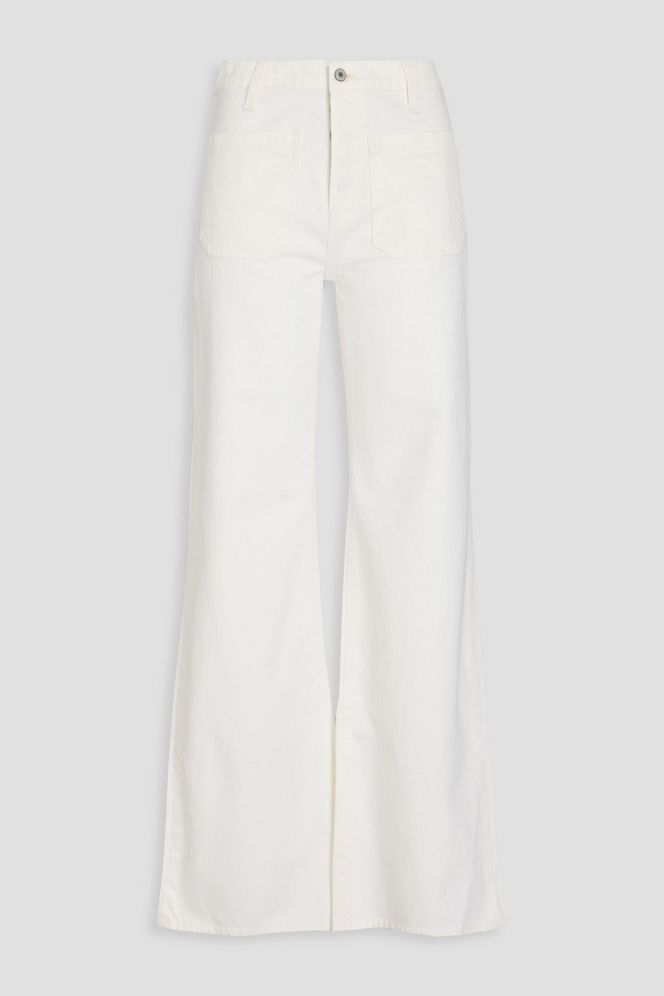Nili Lotan Florence Cotton Wide-leg Pants In Ivory