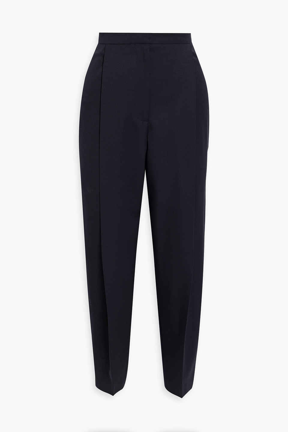 Alexander Mcqueen Wool-crepe Tapered Pants In Navy