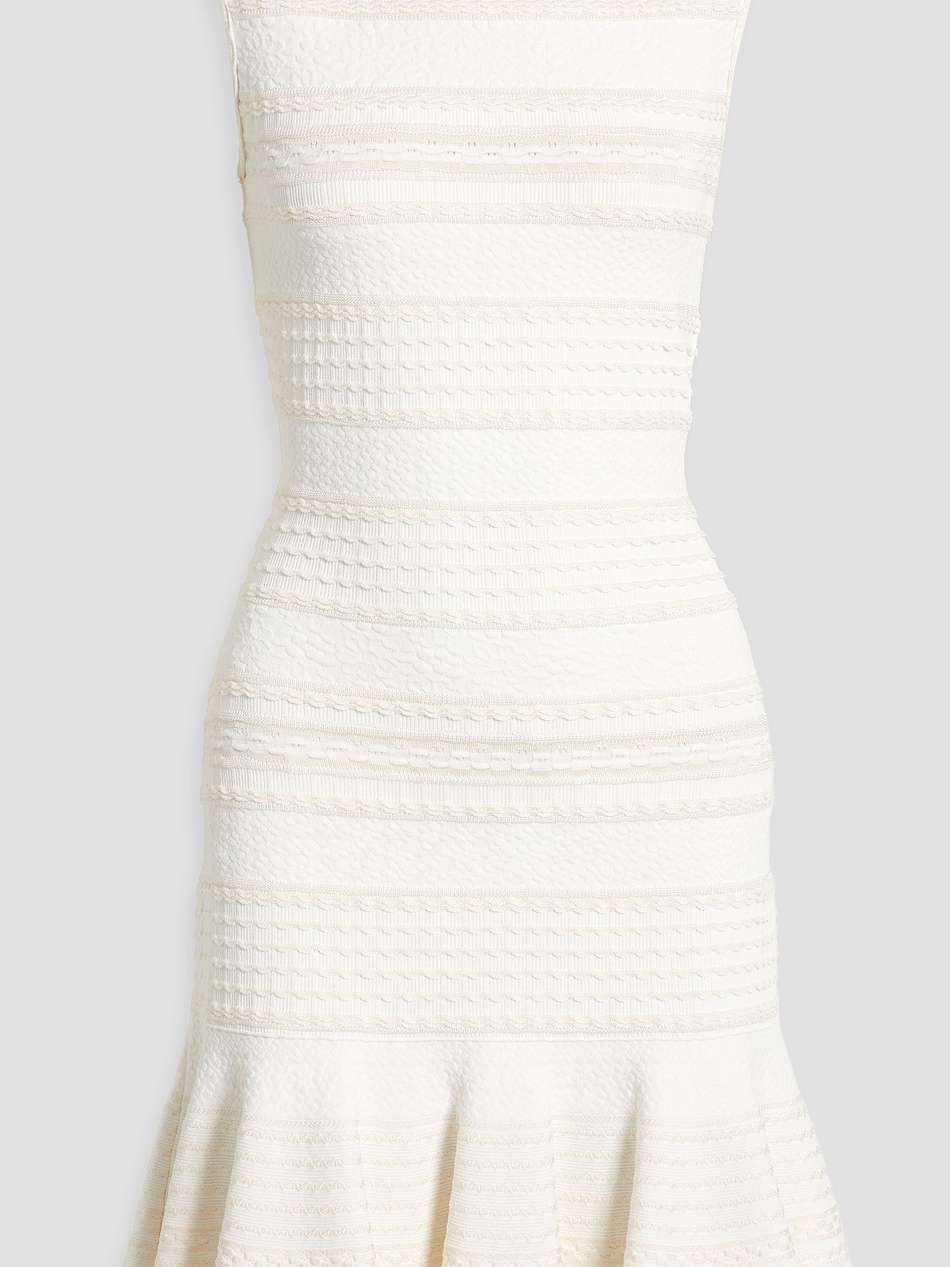 fluted jacquard-knit mini dress