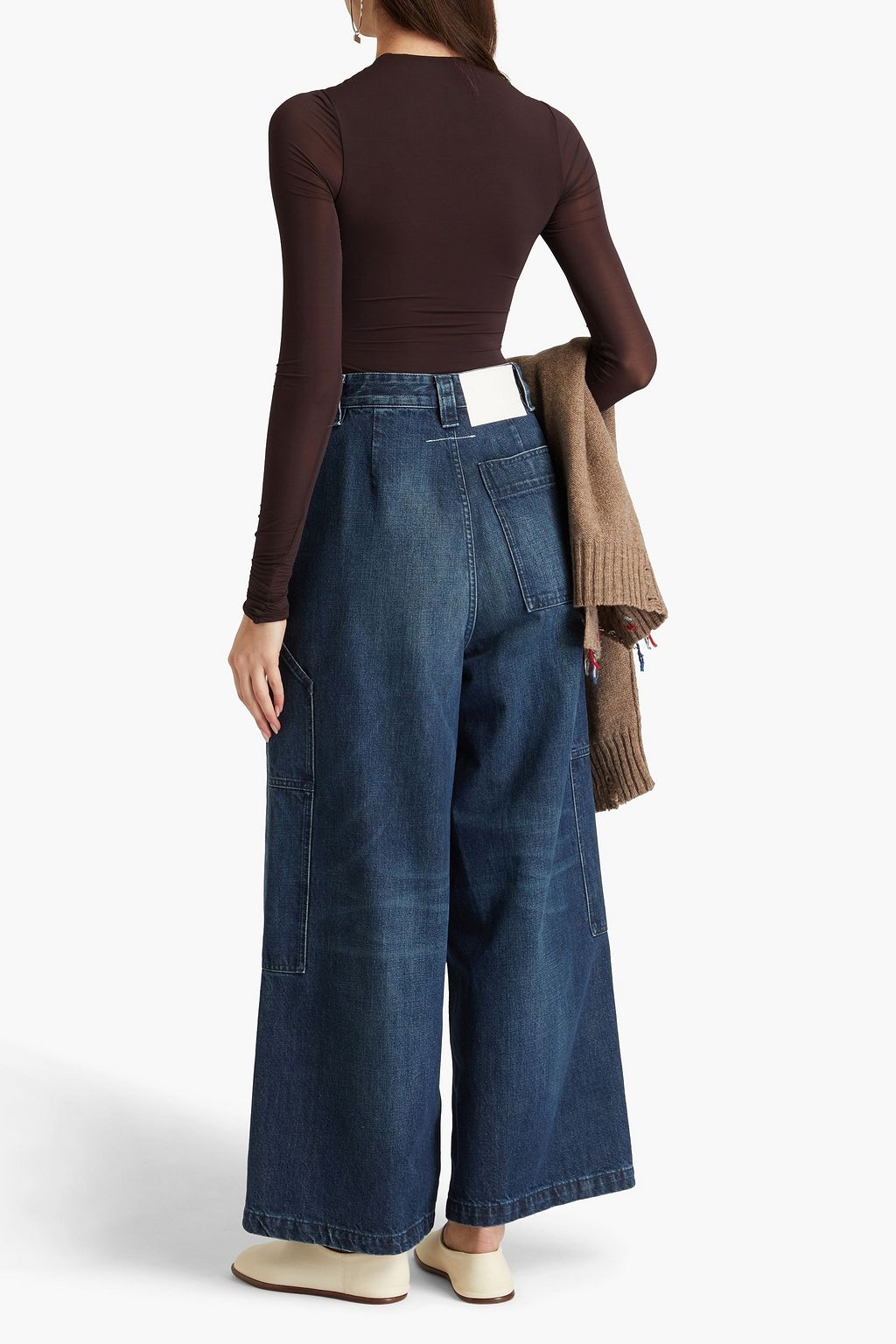 MM6 MAISON MARGIELA ハイライズ ワイドレッグジーンズ
