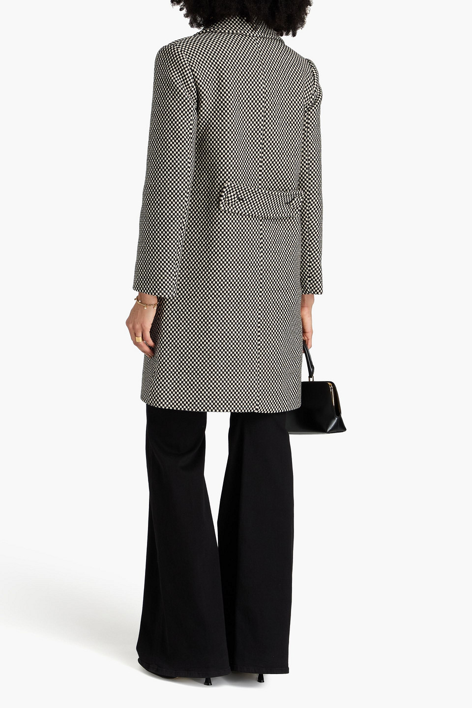 Zimmermann Gingham Cotton-blend Tweed Coat In Black
