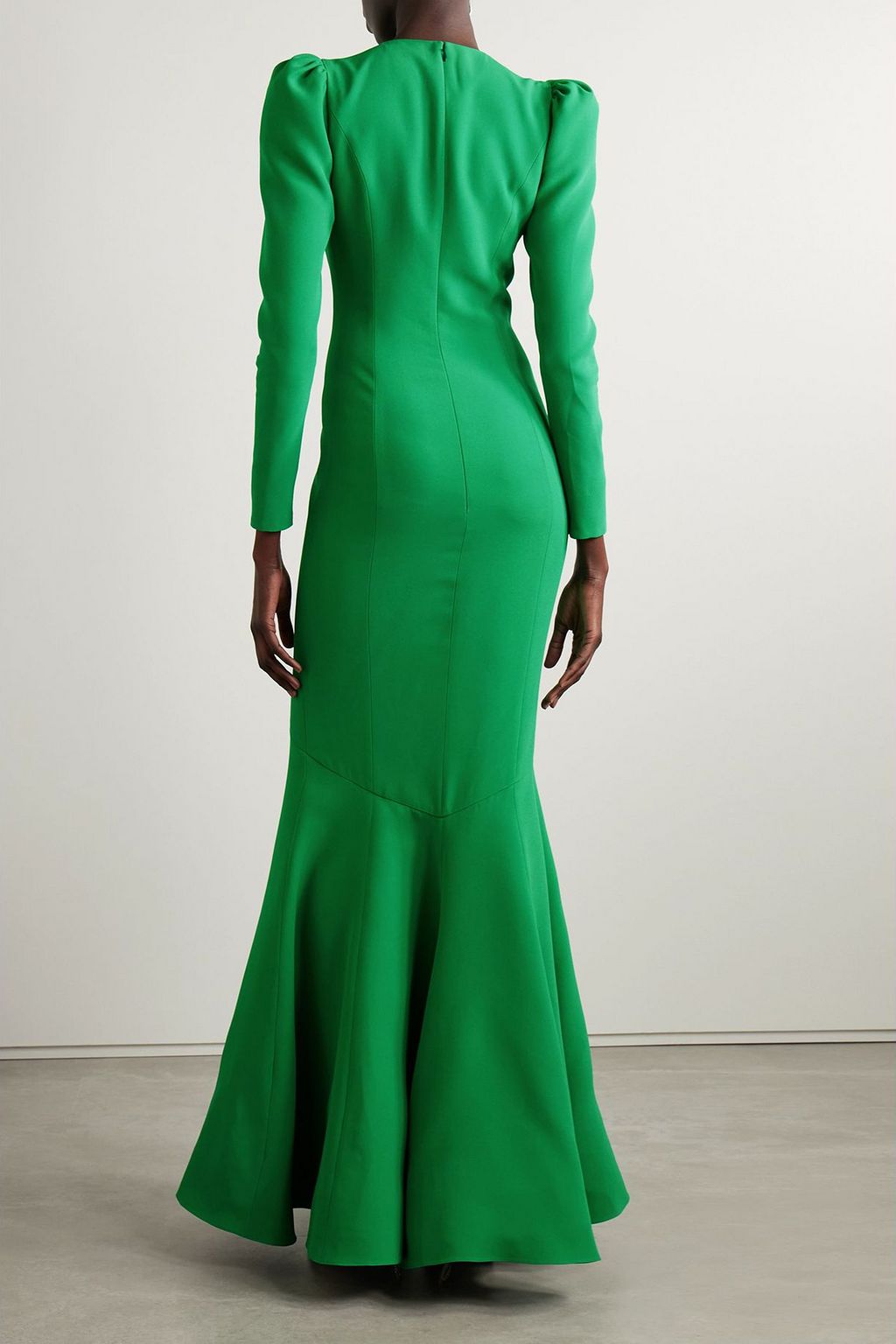 ANDREW GN Lace-up crystal-embellished crepe gown