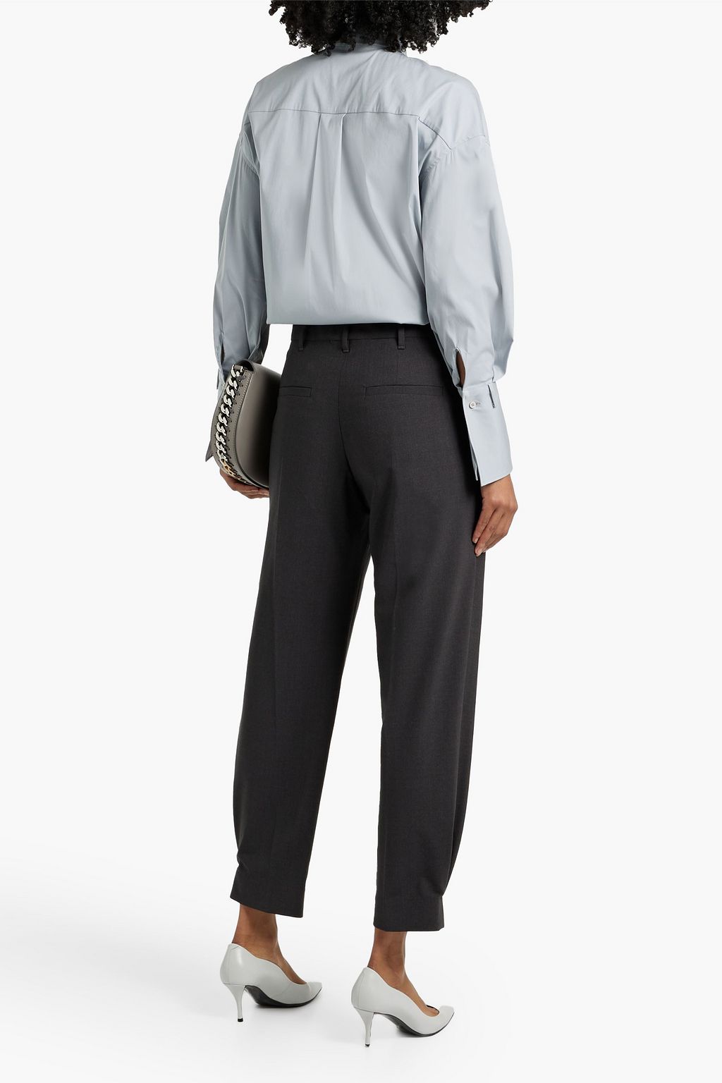 BRUNELLO CUCINELLI Bead-embellished cotton-blend poplin shirt