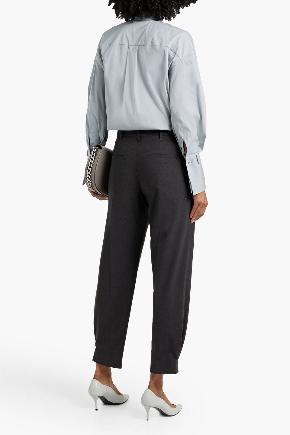 Brunello Cucinelli Cotton-blend Poplin Shirt In Light Blue