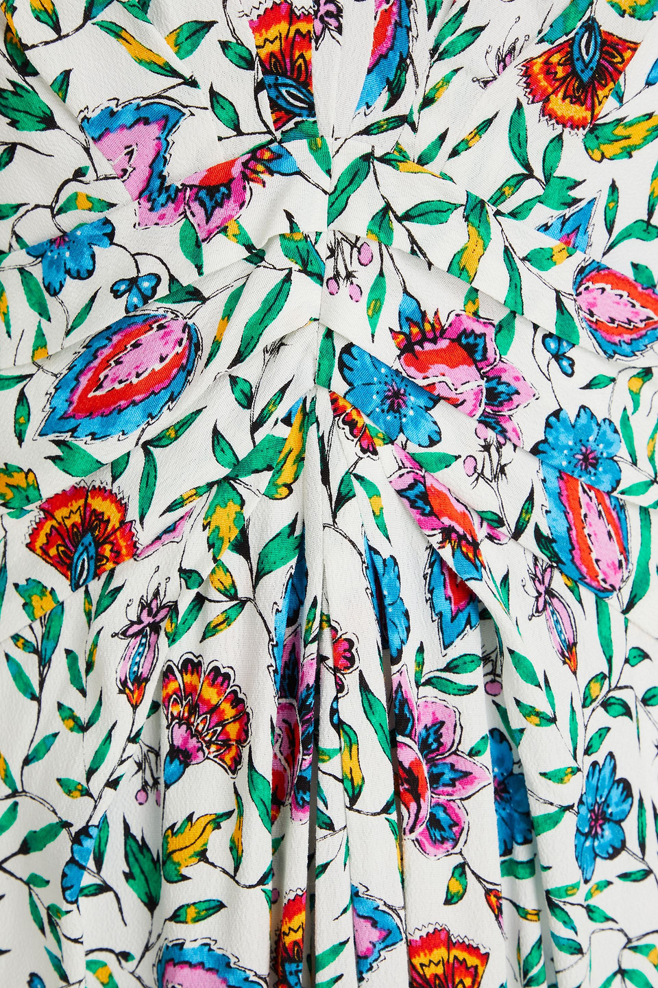 Diane Von Furstenberg Ace Floral-print Ruched Crepe Maxi Dress In Multicolor