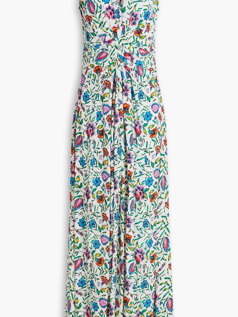 ace floral-print ruched crepe maxi dress