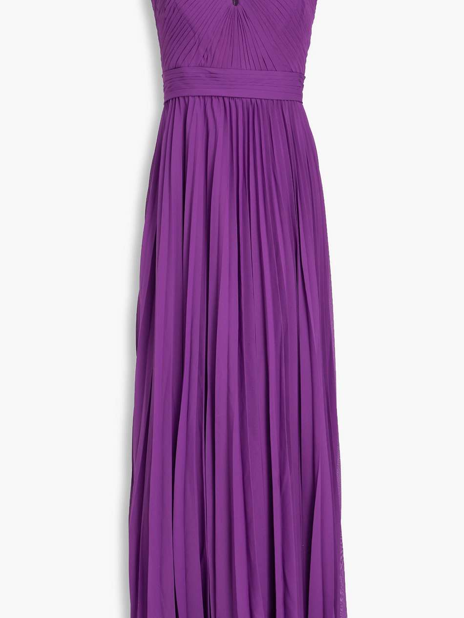 pleated chiffon gown