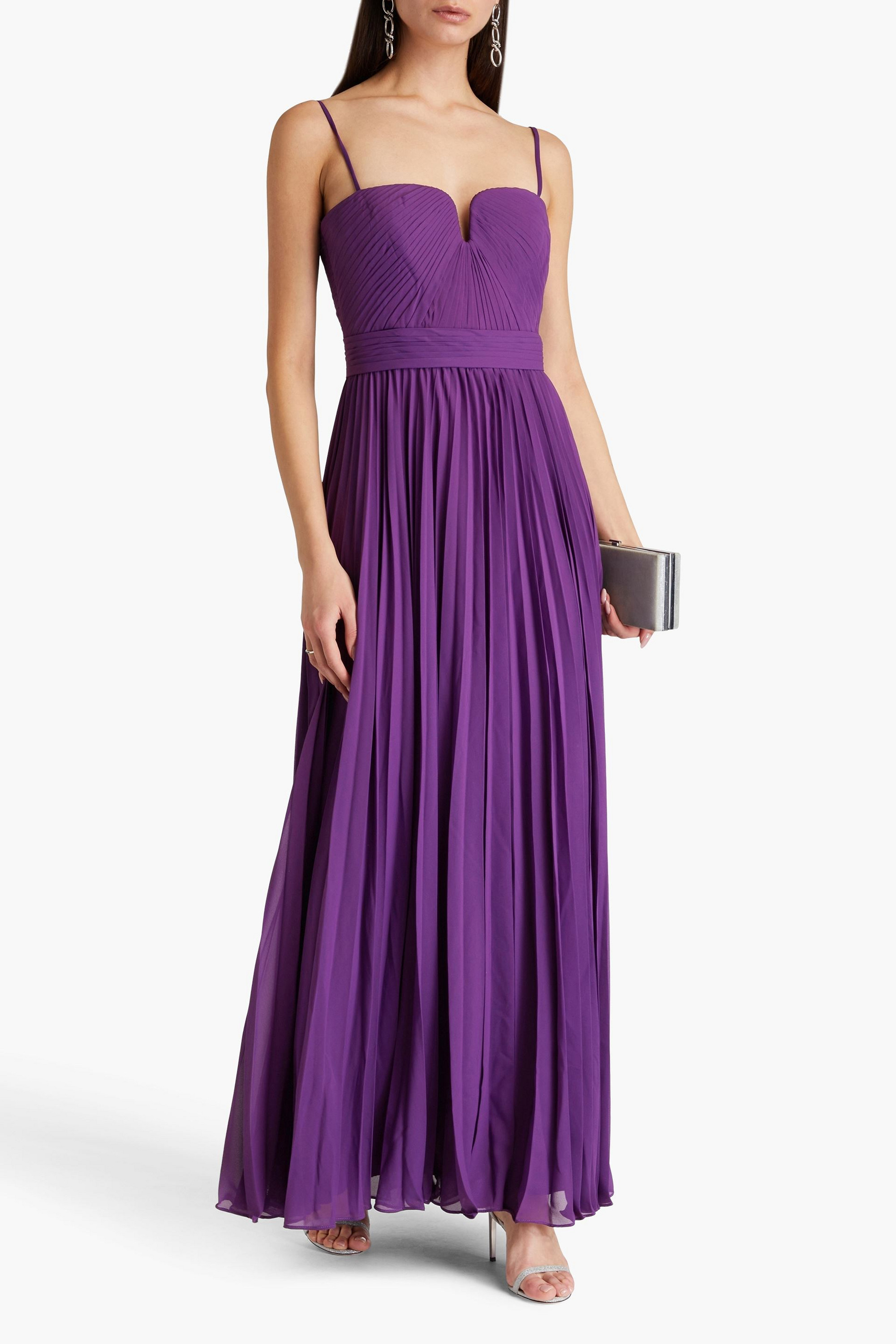 ZAC POSEN Pleated chiffon gown