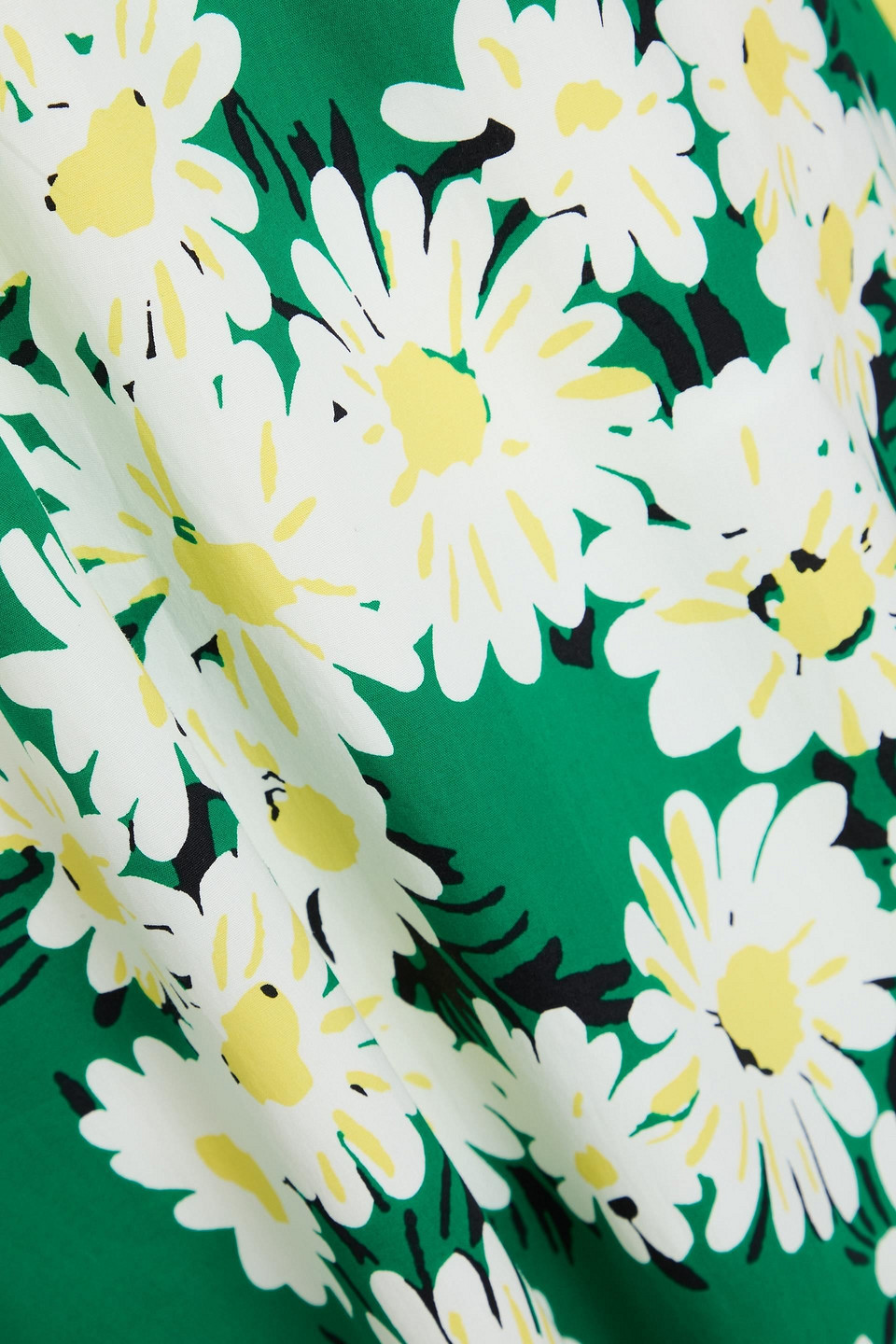 Diane Von Furstenberg Majorie Twisted Floral-print Cotton-blend Poplin Midi Dress In Grün