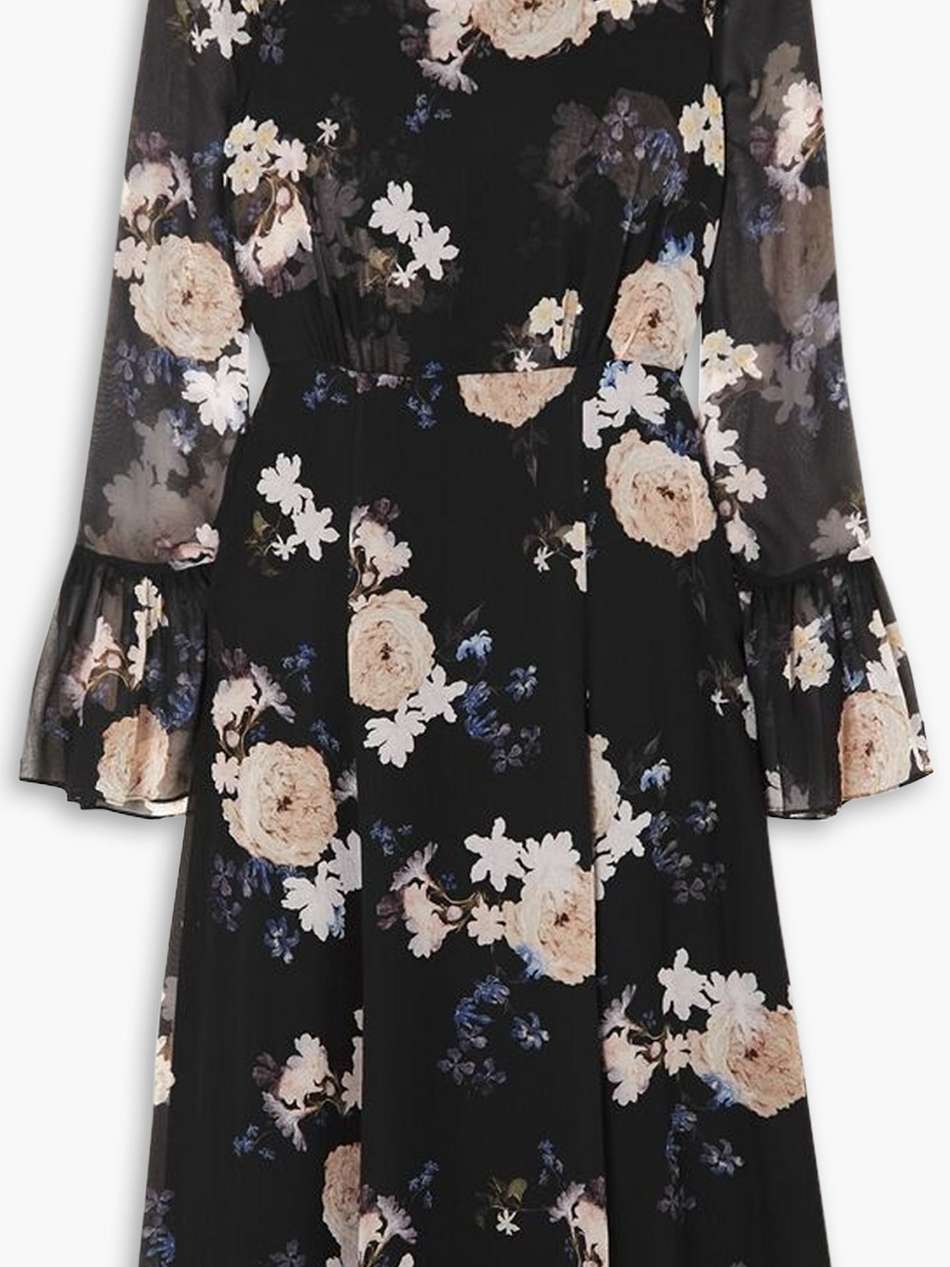 victoria floral-print silk-chiffon midi dress