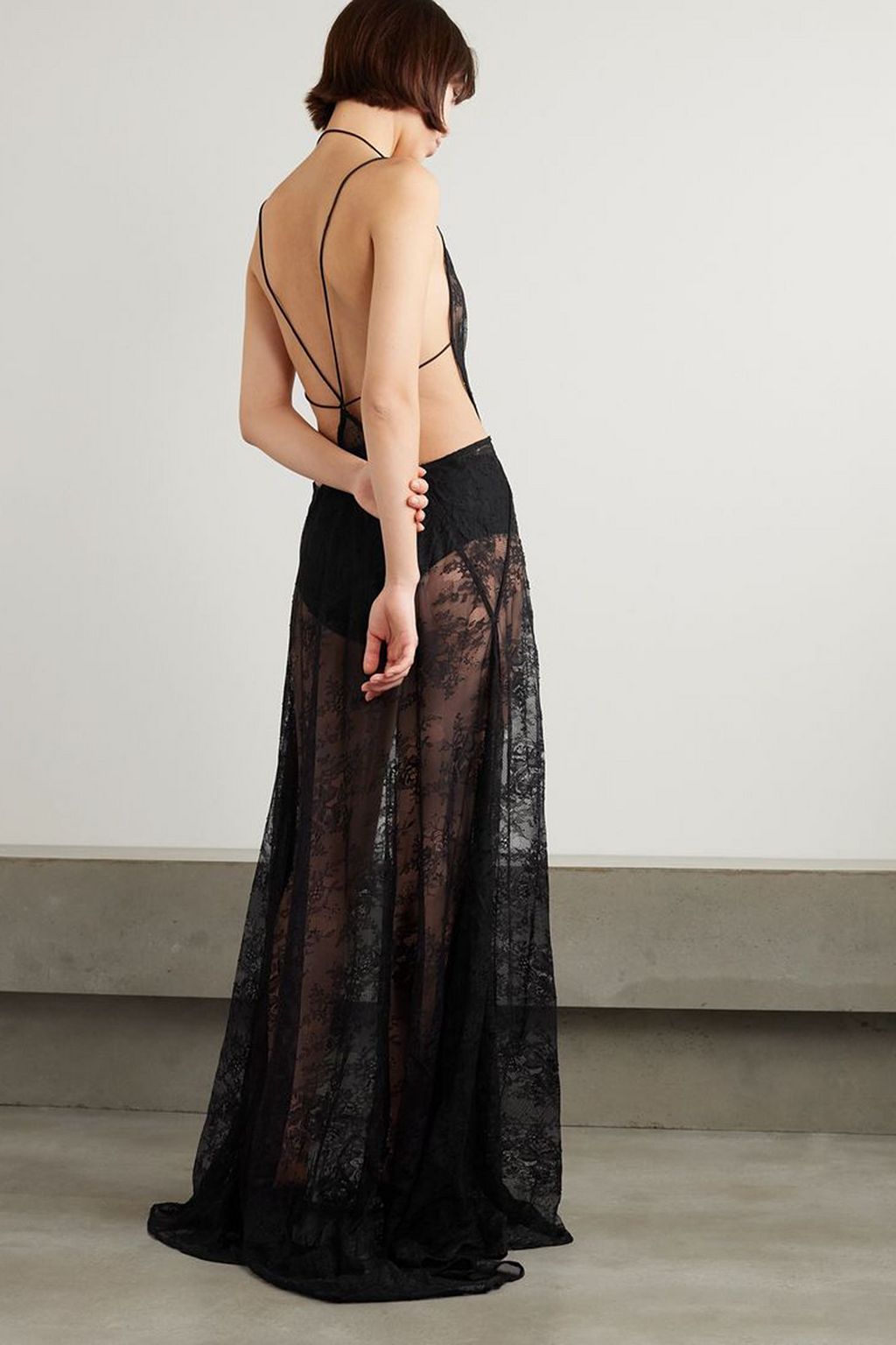 MICHAEL LO SORDO Tash open-back lace maxi dress