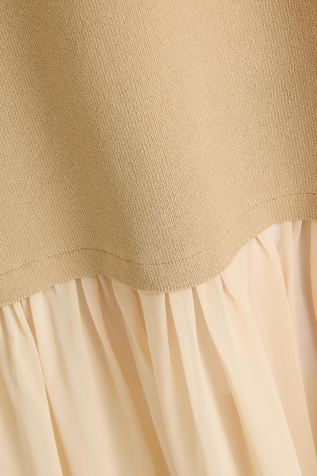 3.1 PHILLIP LIM Pleated chiffon and stretch-knit midi dress