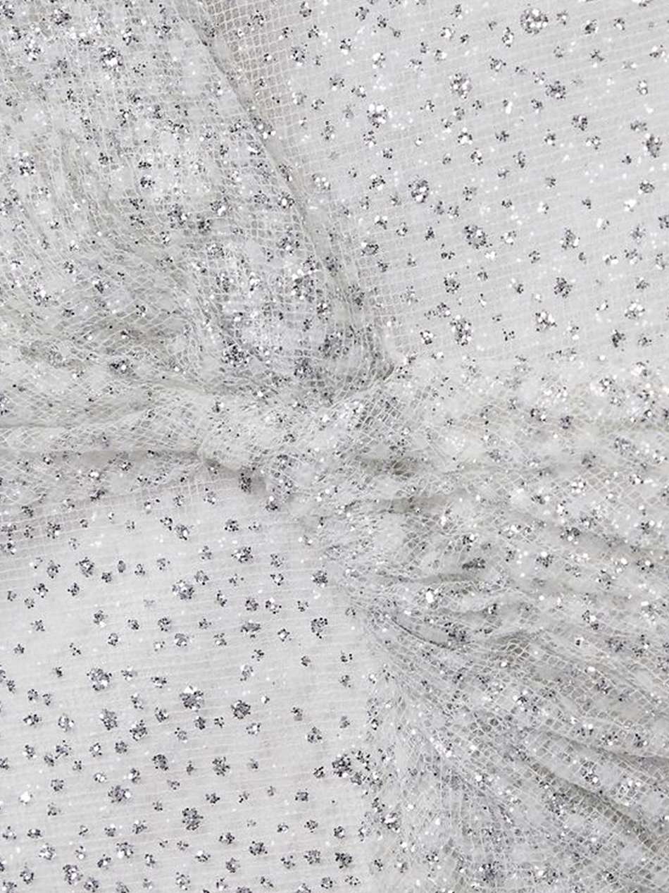 sunlight ruched glittered tulle gown