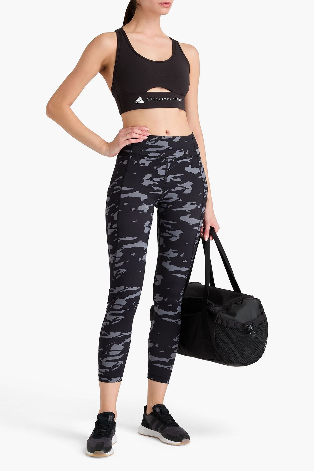 ADIDAS BY STELLA MCCARTNEY حمالة صدر رياضية من نسيج مطاط بفتحات