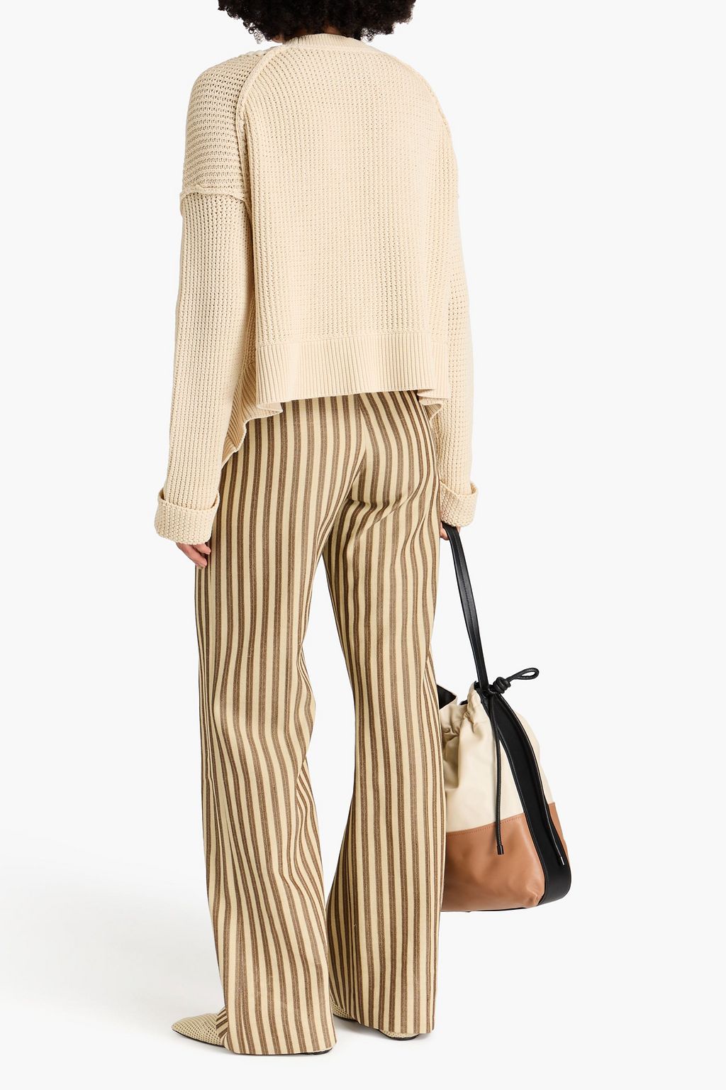 3.1 PHILLIP LIM كنزة رياضية من مزيج من القطن بتصميم مضلّع