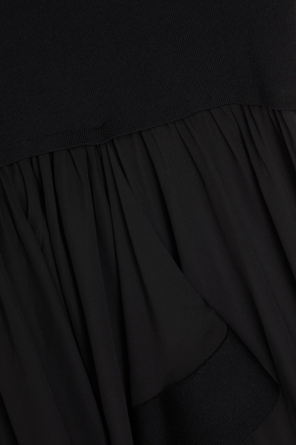 3.1 PHILLIP LIM Pleated chiffon and stretch-knit midi dress