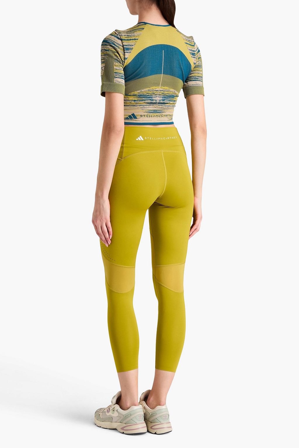 ADIDAS BY STELLA MCCARTNEY بنطلون ضيق من نسيج مطاط مزين بطبعات