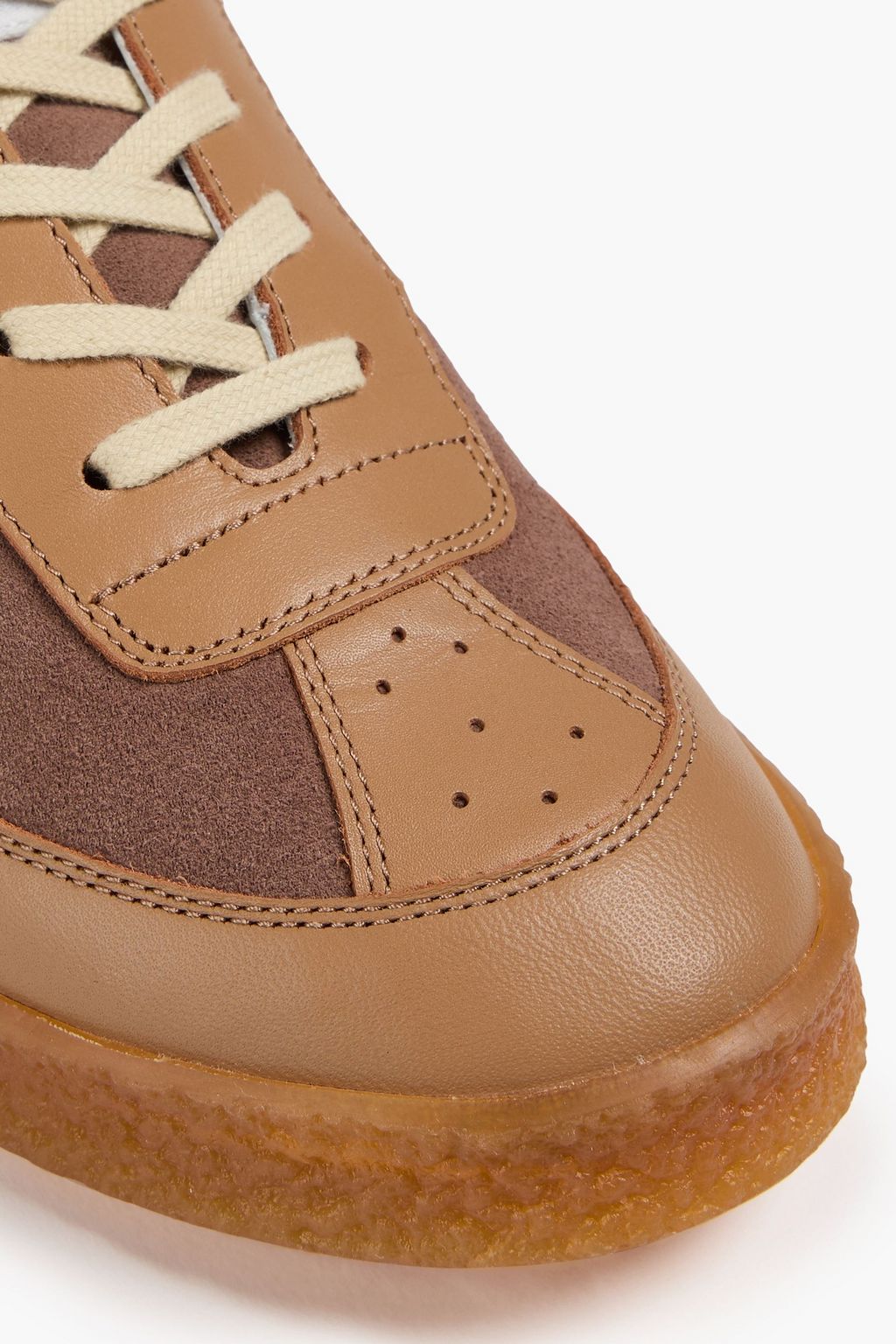 MM6 MAISON MARGIELA حذاء سنيكرز مصنوع من الجلد وجلد السويد
