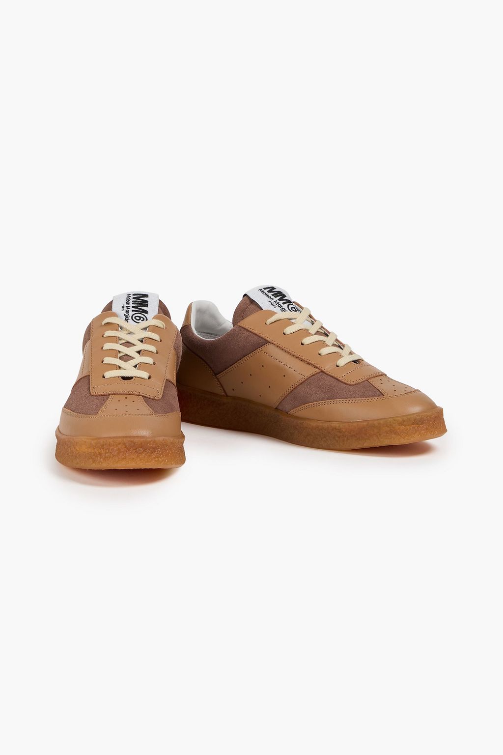 MM6 MAISON MARGIELA حذاء سنيكرز مصنوع من الجلد وجلد السويد