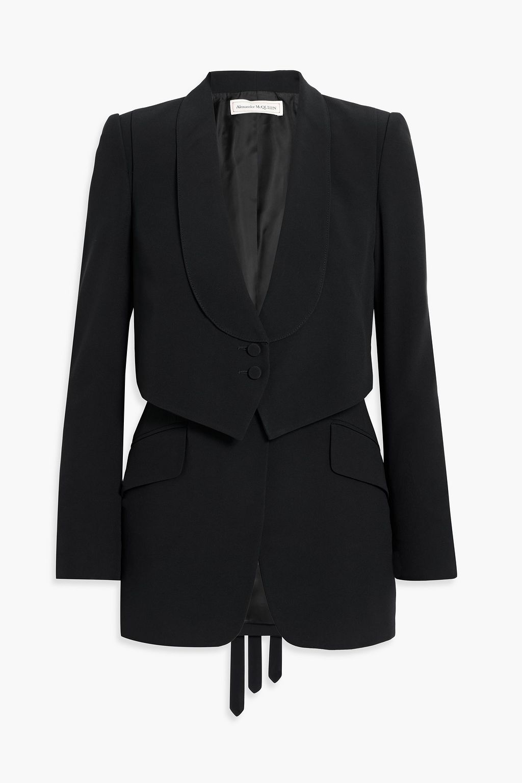 MCQUEEN Layered crepe blazer | THE OUTNET