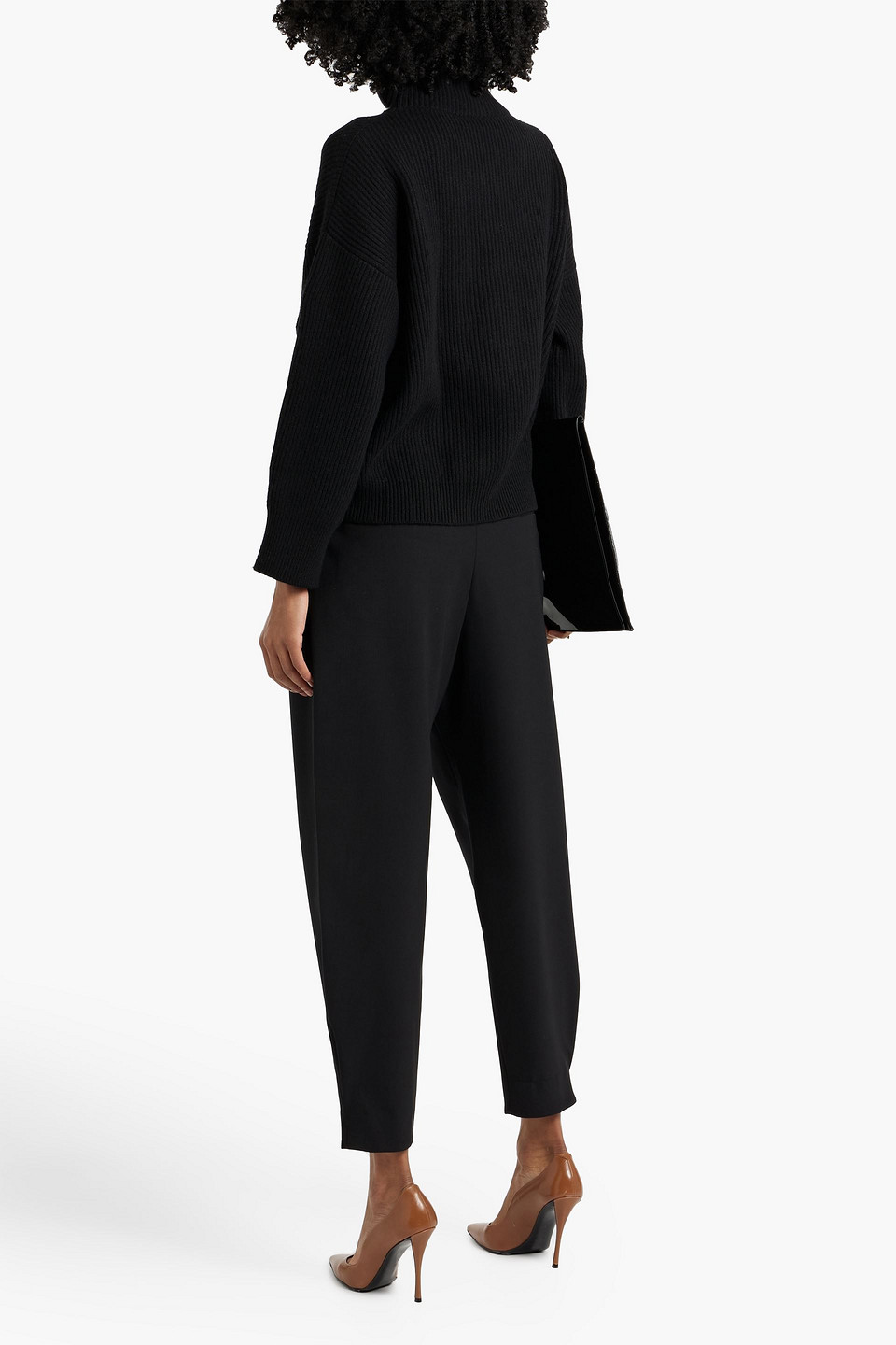 BRUNELLO CUCINELLI BUTTON-DETAILED RIBBED CASHMERE TURTLENECK SWEATER