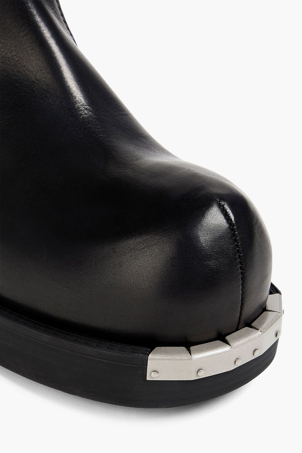 MM6 MAISON MARGIELA بوت بطول أعلى الركبة من الجلد المُحبّب والجلد السويدي