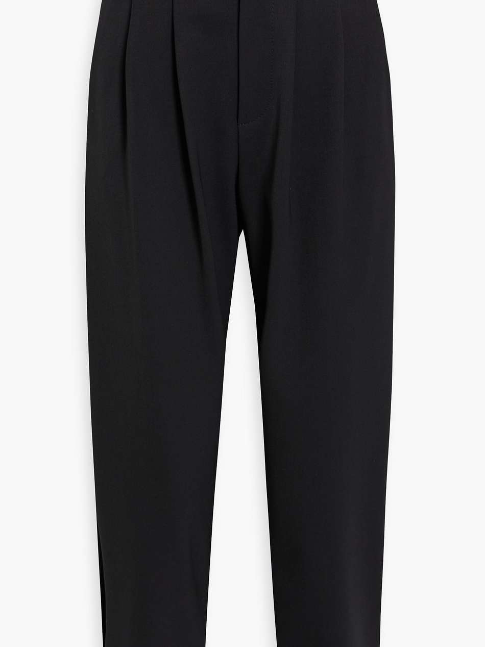 wool-blend twill tapered pants