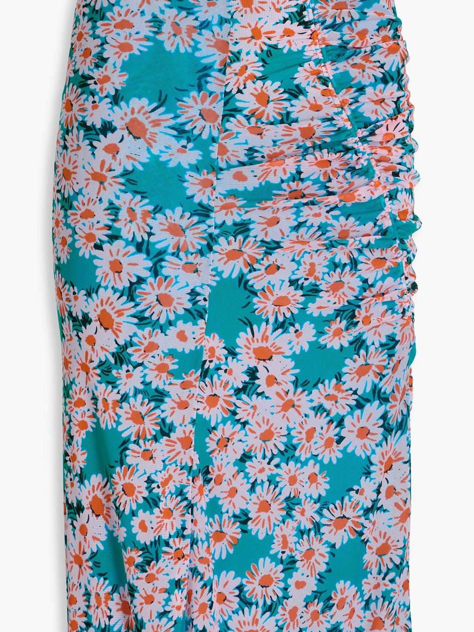 willow reversible floral-print stretch-mesh midi skirt